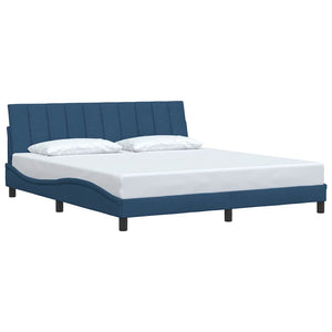 vidaXL Bed Frame without Mattress "Hanko" Blue 180x200 cm Fabric