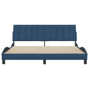 vidaXL Bed Frame without Mattress "Hanko" Blue 180x200 cm Fabric