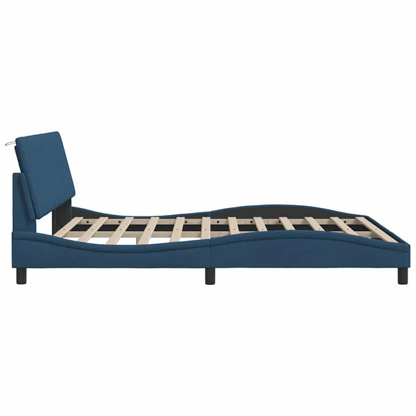 vidaXL Bed Frame without Mattress "Hanko" Blue 180x200 cm Fabric