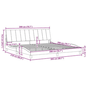 vidaXL Bed Frame without Mattress "Hanko" Light Gray 200x200 cm Fabric