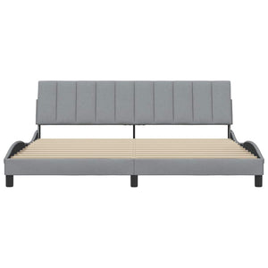 vidaXL Bed Frame without Mattress "Hanko" Light Gray 200x200 cm Fabric