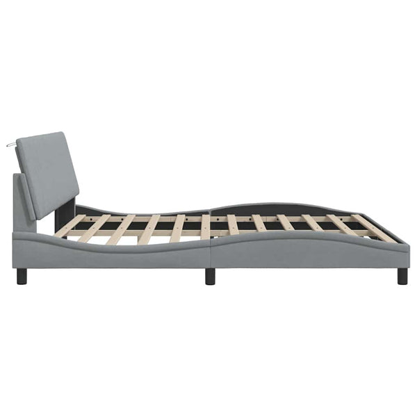 vidaXL Bed Frame without Mattress "Hanko" Light Gray 200x200 cm Fabric