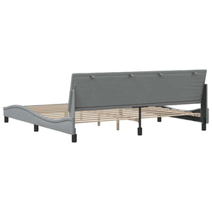 vidaXL Bed Frame without Mattress "Hanko" Light Gray 200x200 cm Fabric
