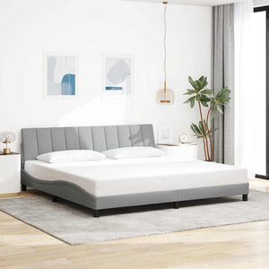 vidaXL Bed Frame without Mattress "Hanko" Light Gray 200x200 cm Fabric