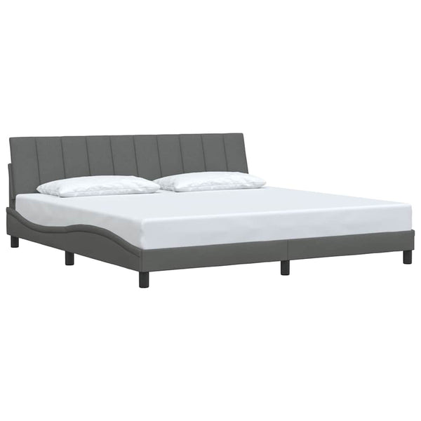 vidaXL "Hanko" Dark Grey 200x200 cm Fabric Bed Frame without Mattress
