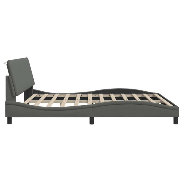 vidaXL "Hanko" Dark Grey 200x200 cm Fabric Bed Frame without Mattress