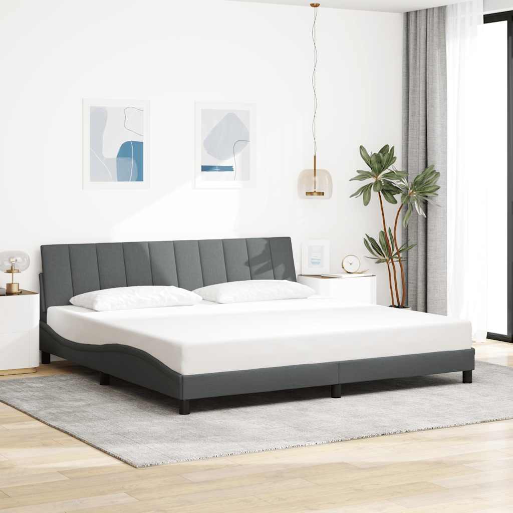 vidaXL "Hanko" Dark Grey 200x200 cm Fabric Bed Frame without Mattress