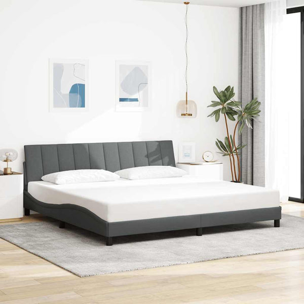 vidaXL "Hanko" Dark Grey 200x200 cm Fabric Bed Frame without Mattress