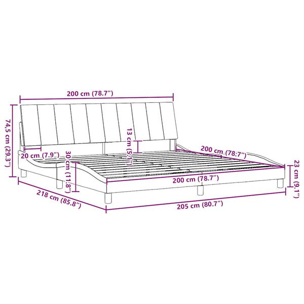vidaXL Bed Frame without Mattress "Hanko" Black 200x200 cm Fabric