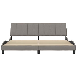 vidaXL Bed Frame without Mattress "Hanko" Taupe 200x200 cm Fabric