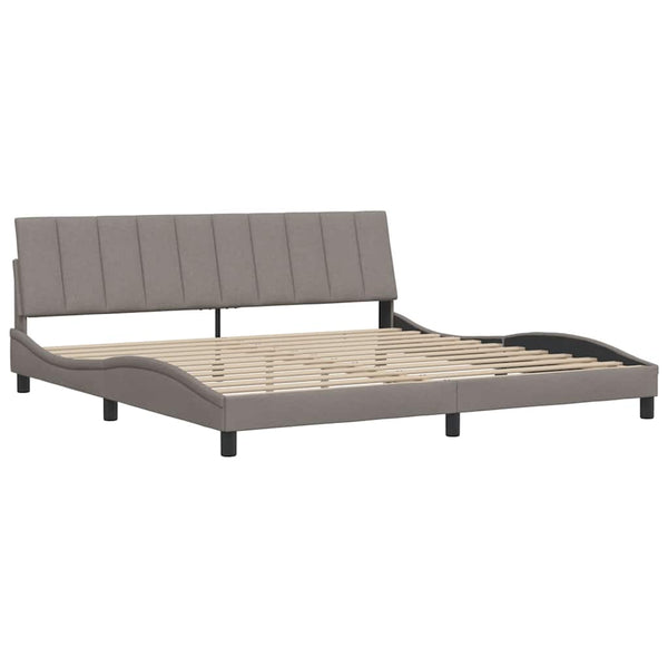 vidaXL Bed Frame without Mattress "Hanko" Taupe 200x200 cm Fabric