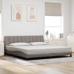 vidaXL Bed Frame without Mattress "Hanko" Taupe 200x200 cm Fabric