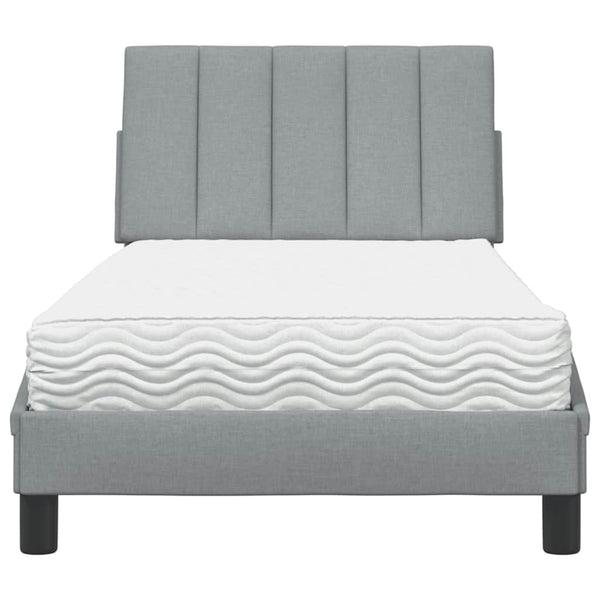 vidaXL Bed with Mattress "Hanko" Light Grey 80x200 cm Fabric