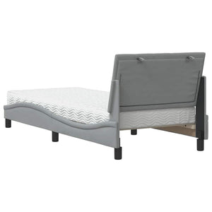 vidaXL Bed with Mattress "Hanko" Light Grey 80x200 cm Fabric