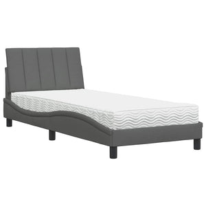 vidaXL Bed with Mattress "Hanko" Dark Gray 80x200 cm Fabric
