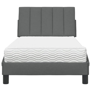 vidaXL Bed with Mattress "Hanko" Dark Gray 80x200 cm Fabric