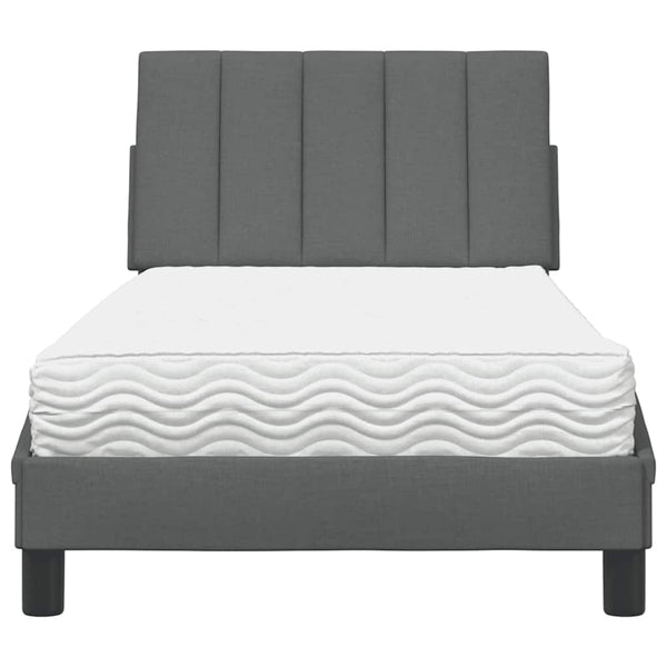 vidaXL Bed with Mattress "Hanko" Dark Gray 80x200 cm Fabric