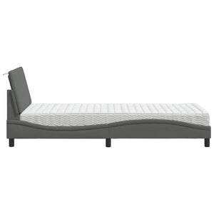 vidaXL Bed with Mattress "Hanko" Dark Gray 80x200 cm Fabric