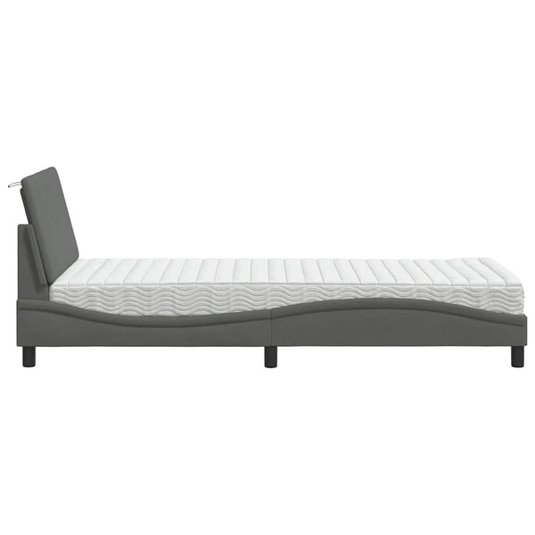 vidaXL Bed with Mattress "Hanko" Dark Gray 80x200 cm Fabric