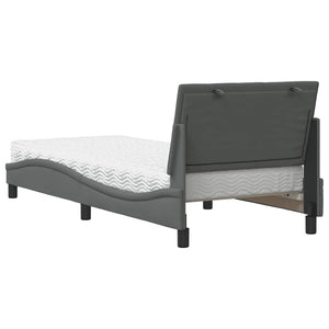 vidaXL Bed with Mattress "Hanko" Dark Gray 80x200 cm Fabric