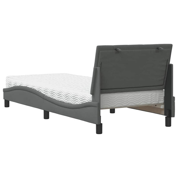 vidaXL Bed with Mattress "Hanko" Dark Gray 80x200 cm Fabric