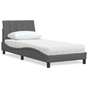 vidaXL Bed with Mattress "Hanko" Dark Gray 80x200 cm Fabric