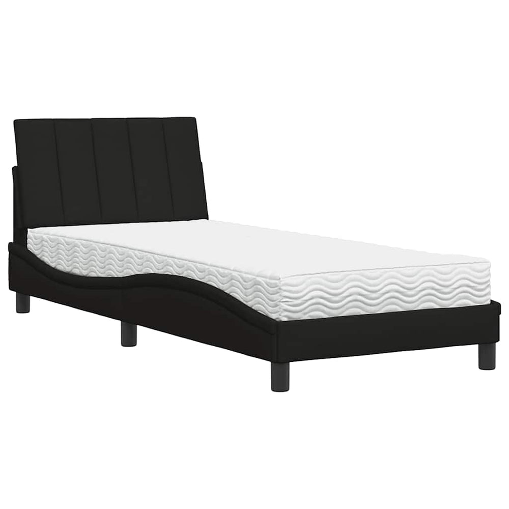 vidaXL Bed with Mattress "Hanko" Black 80x200 cm Fabric