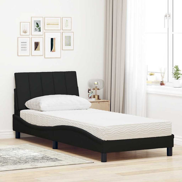 vidaXL Bed with Mattress "Hanko" Black 80x200 cm Fabric