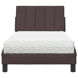 vidaXL "Hanko" Bed with Mattress Dark Brown 80x200 cm Fabric