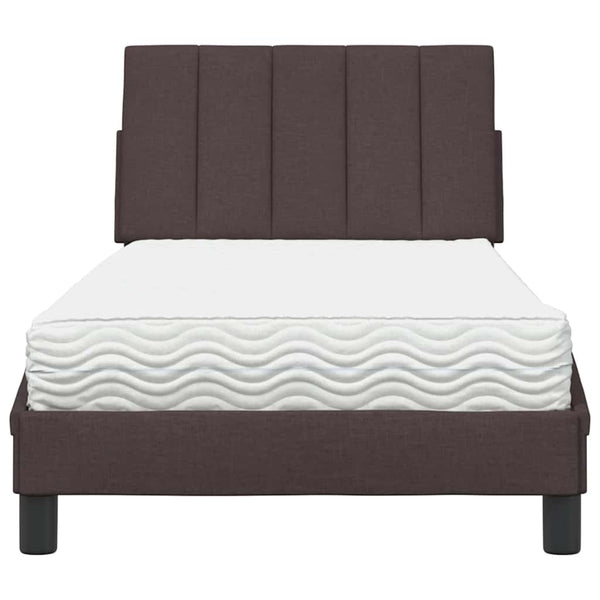 vidaXL "Hanko" Bed with Mattress Dark Brown 80x200 cm Fabric