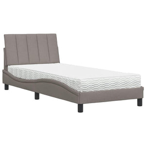 vidaXL Bed with Mattress "Hanko" Taupe 80x200 cm Fabric