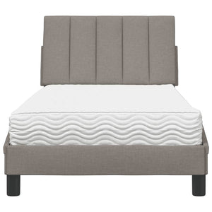 vidaXL Bed with Mattress "Hanko" Taupe 80x200 cm Fabric