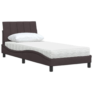 vidaXL "Hanko" Dark Brown 90x190 cm Fabric Bed with Mattress