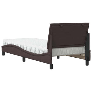 vidaXL "Hanko" Dark Brown 90x190 cm Fabric Bed with Mattress