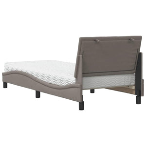 vidaXL "Hanko" Taupe Fabric Bed with Mattress 90x190 cm