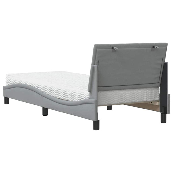 vidaXL Bed with Mattress "Hanko" Light Grey 90x200 cm Fabric