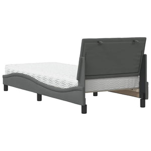 vidaXL Bed with Mattress "Hanko" Dark Gray 90x200 cm Fabric