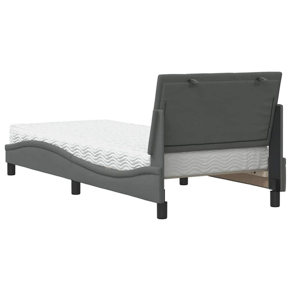 vidaXL Bed with Mattress "Hanko" Dark Gray 90x200 cm Fabric