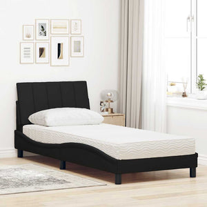 vidaXL Bed with Mattress "Hanko" Black 90x200 cm Fabric