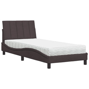 vidaXL "Hanko" Dark Brown Bed with Mattress 90x200 cm Fabric