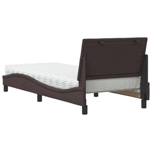 vidaXL "Hanko" Dark Brown Bed with Mattress 90x200 cm Fabric