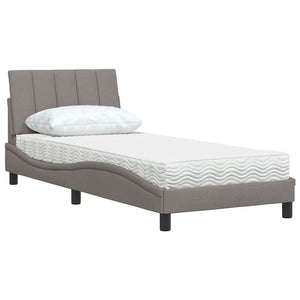 vidaXL Bed with Mattress "Hanko" Taupe 90x200 cm Fabric