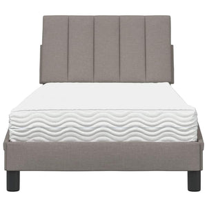 vidaXL Bed with Mattress "Hanko" Taupe 90x200 cm Fabric