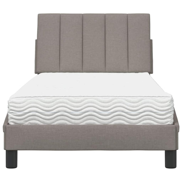vidaXL Bed with Mattress "Hanko" Taupe 90x200 cm Fabric