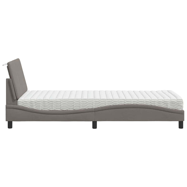 vidaXL Bed with Mattress "Hanko" Taupe 90x200 cm Fabric