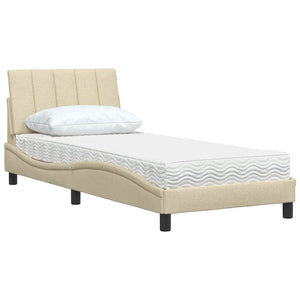 vidaXL "Hanko" Cream Bed with Mattress 90x200 cm Fabric