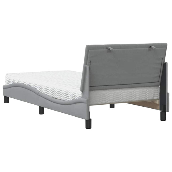 vidaXL Bed with Mattress "Hanko" Light Grey 100x200 cm Fabric