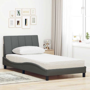 vidaXL Bed with Mattress "Hanko" Dark Gray 100x200 cm Fabric