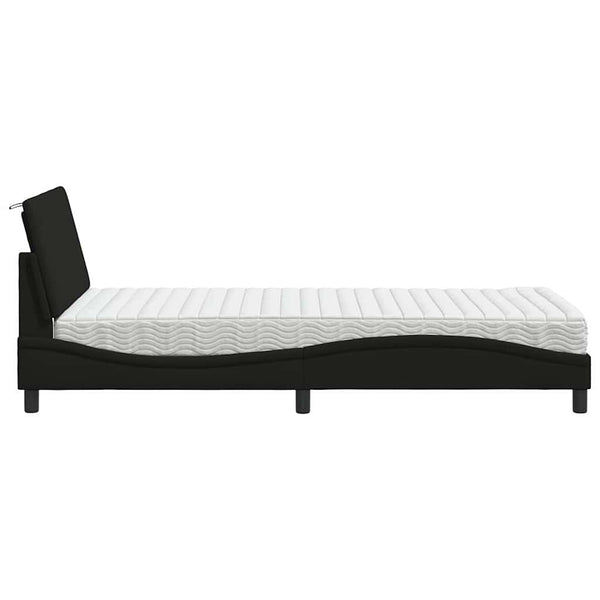 vidaXL Bed with Mattress "Hanko" Black 100x200 cm Fabric