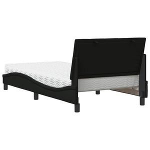 vidaXL Bed with Mattress "Hanko" Black 100x200 cm Fabric